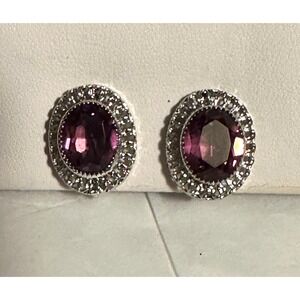 Vintage Danecraft Sterling Silver & Amethyst screw back Earrings